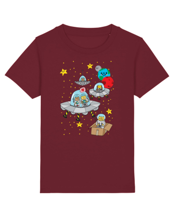 Space Cats Burgundy