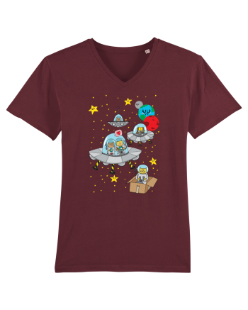 Space Cats Burgundy
