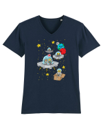 Space Cats Tricou mânecă scurtă guler V Bărbat Presenter
