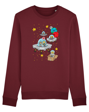 Space Cats Burgundy