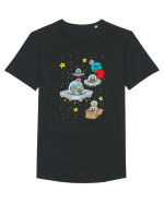 Space Cats Tricou mânecă scurtă guler larg Bărbat Skater