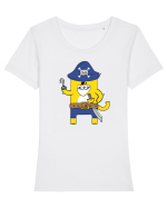 Pirate Meow Tricou mânecă scurtă guler larg fitted Damă Expresser
