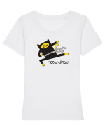 Meow-Jitsu Tricou mânecă scurtă guler larg fitted Damă Expresser