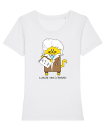 Ludwig van Cathoven Tricou mânecă scurtă guler larg fitted Damă Expresser