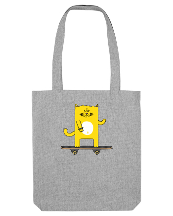Cat on skateboard Heather Grey