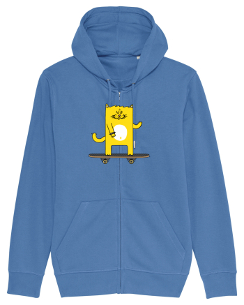 Cat on skateboard Bright Blue