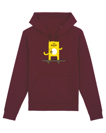 Cat on skateboard Burgundy