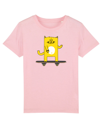 Cat on skateboard Cotton Pink