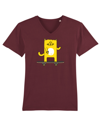 Cat on skateboard Burgundy