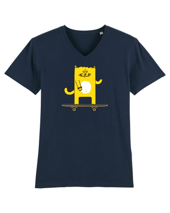 Cat on skateboard French Navy