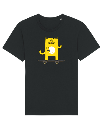 Cat on skateboard Black