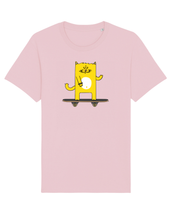 Cat on skateboard Cotton Pink