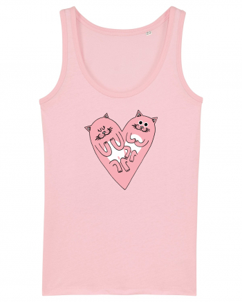 Cat heart Cotton Pink