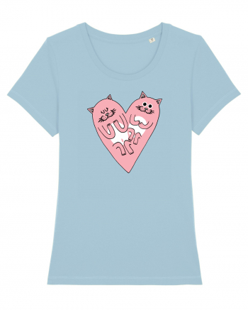 Cat heart Sky Blue