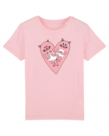 Cat heart Cotton Pink