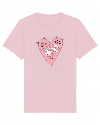 Cat heart Cotton Pink