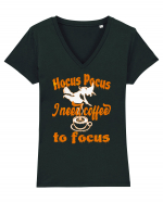 Hocus Pocus I Need Coffee  To Focus Tricou mânecă scurtă guler V Damă Evoker