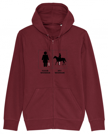 Woman Riding Design Burgundy