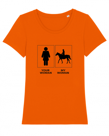 Woman Riding Design Bright Orange