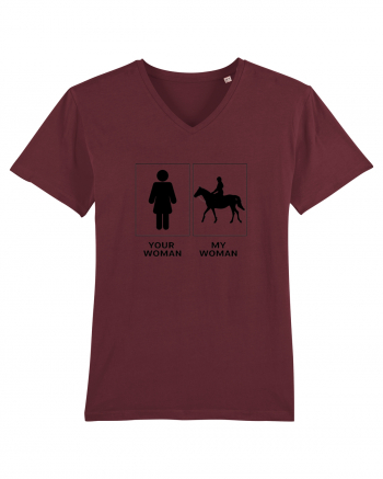 Woman Riding Design Burgundy