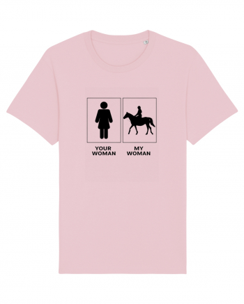 Woman Riding Design Cotton Pink