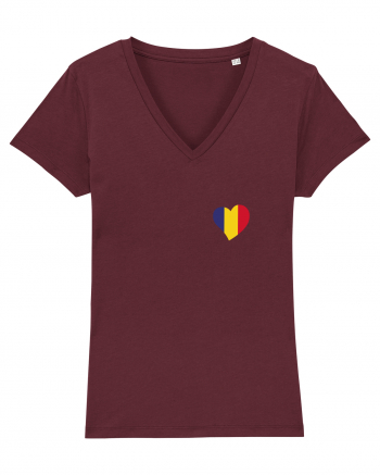 Inima tricolora Romania Burgundy