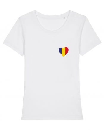 Inima tricolora Romania White