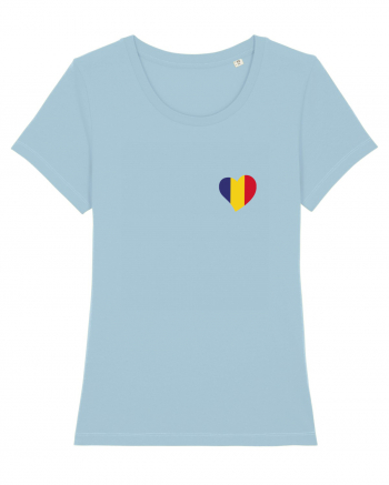 Inima tricolora Romania Sky Blue