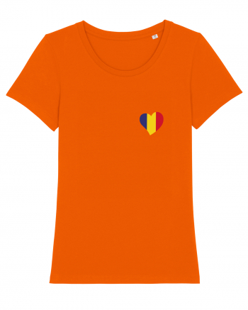 Inima tricolora Romania Bright Orange