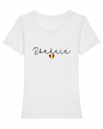 Romania inima tricolora Tricou mânecă scurtă guler larg fitted Damă Expresser