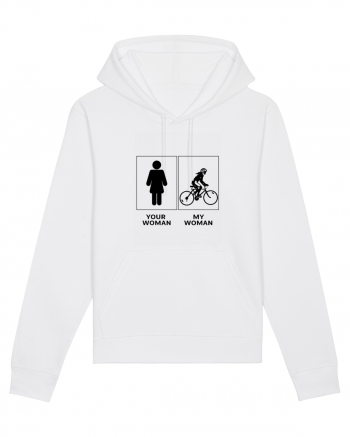 Woman Cycling Design White