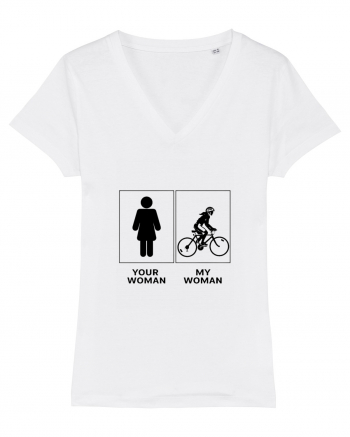 Woman Cycling Design White