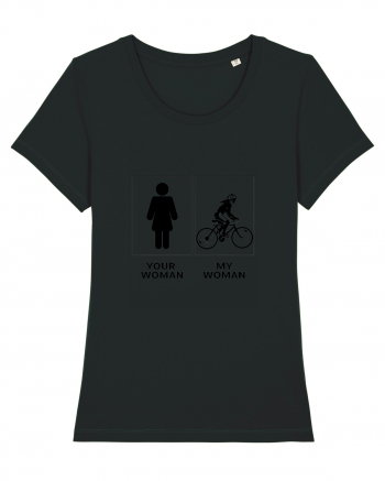 Woman Cycling Design Black