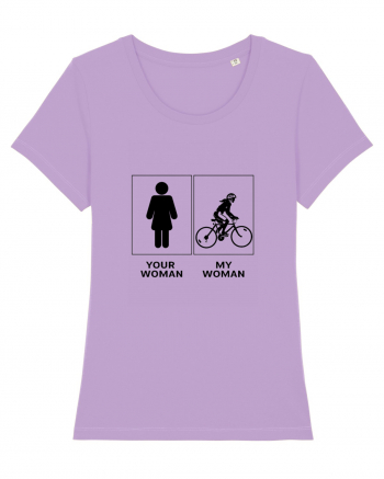 Woman Cycling Design Lavender Dawn