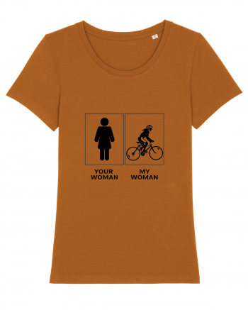 Woman Cycling Design Roasted Orange