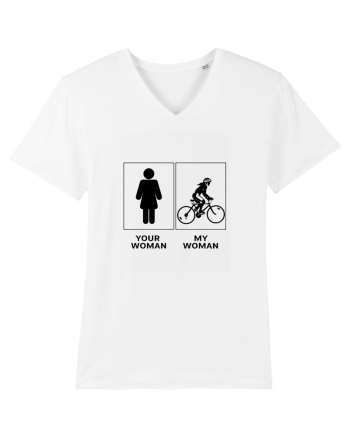 Woman Cycling Design White