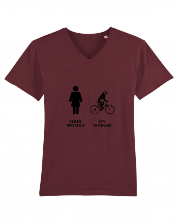 Woman Cycling Design Burgundy