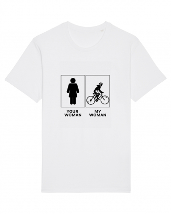 Woman Cycling Design White