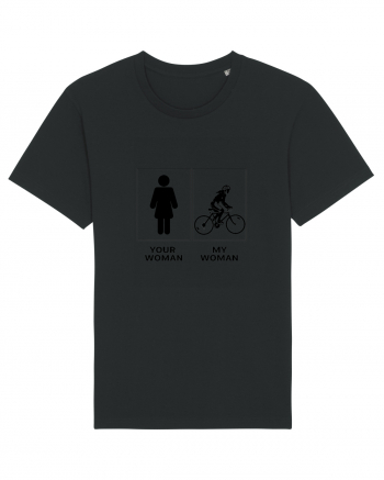 Woman Cycling Design Black