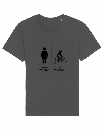 Woman Cycling Design Anthracite