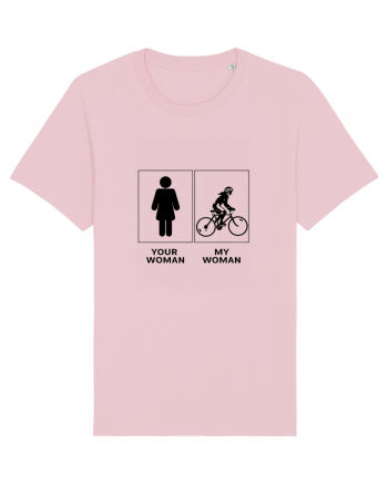 Woman Cycling Design Cotton Pink