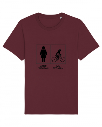 Woman Cycling Design Burgundy