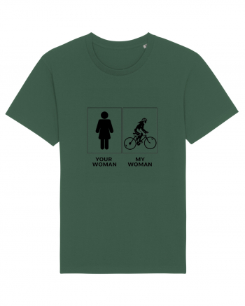 Woman Cycling Design Bottle Green