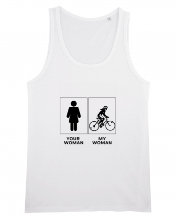 Woman Cycling Design White