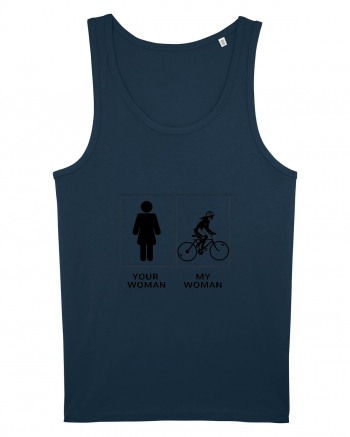 Woman Cycling Design Navy