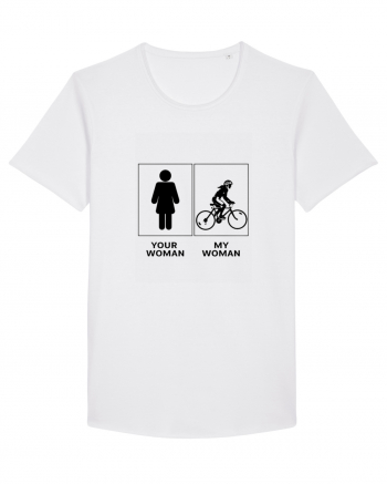 Woman Cycling Design White