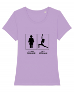 Woman Yoga Design Tricou mânecă scurtă guler larg fitted Damă Expresser