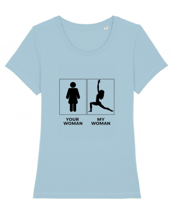 Woman Yoga Design Sky Blue