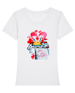 Spagetti for you Tricou mânecă scurtă guler larg fitted Damă Expresser