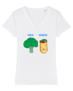 Vegan on social media Tricou mânecă scurtă guler V Damă Evoker